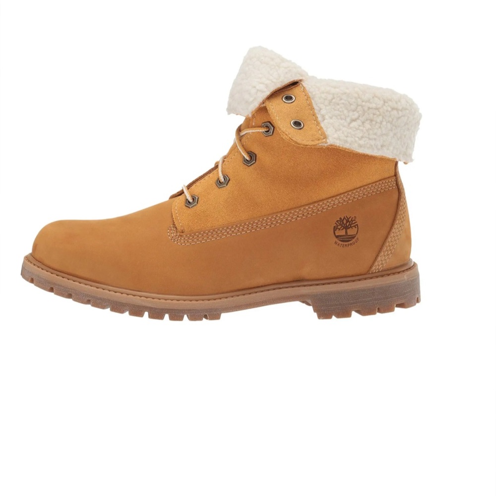 Timberland Authentic wp fleece fold down Wheat nubuck SIZE 7 NIB
